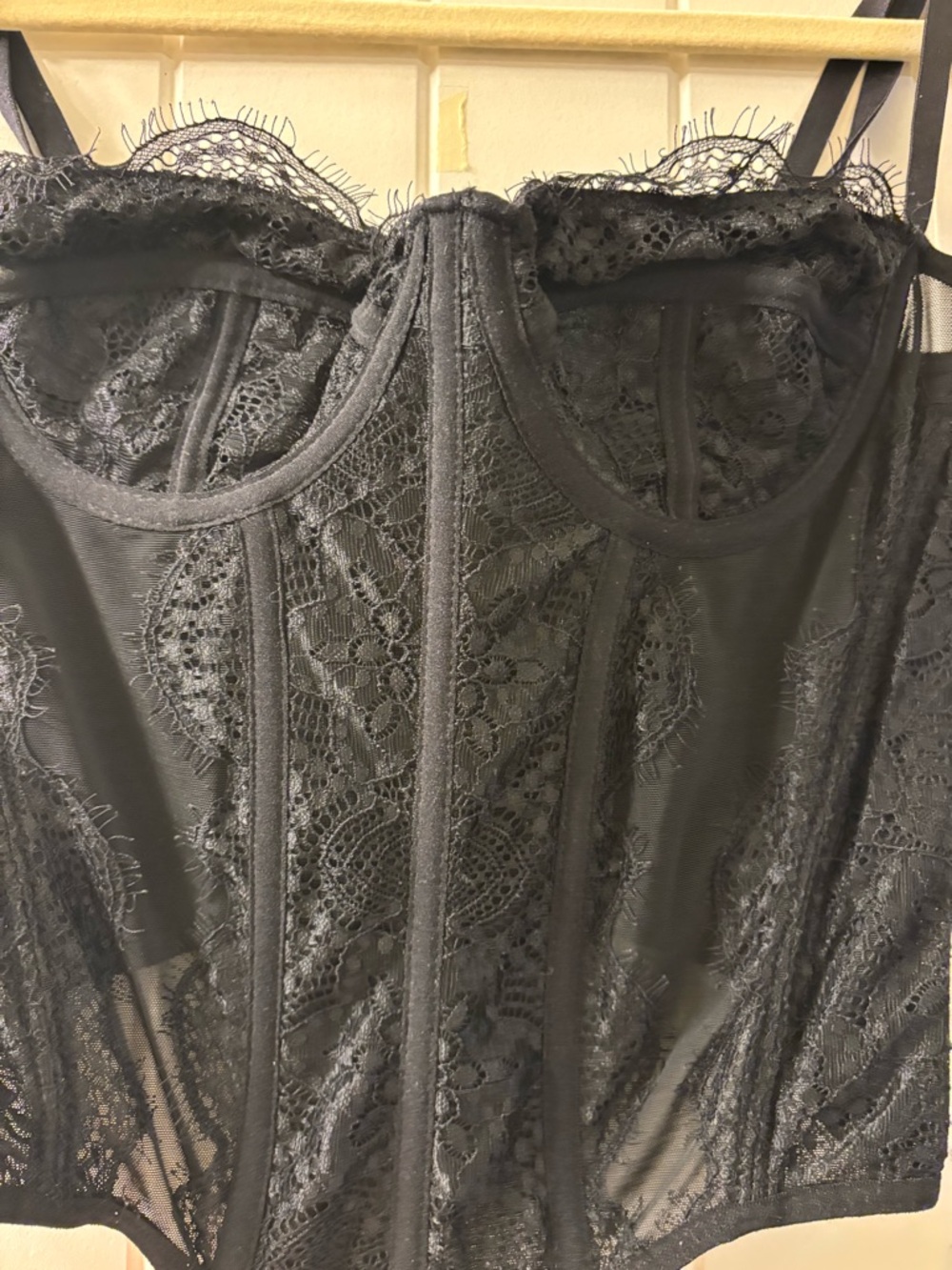 Black Lace Bustier Top